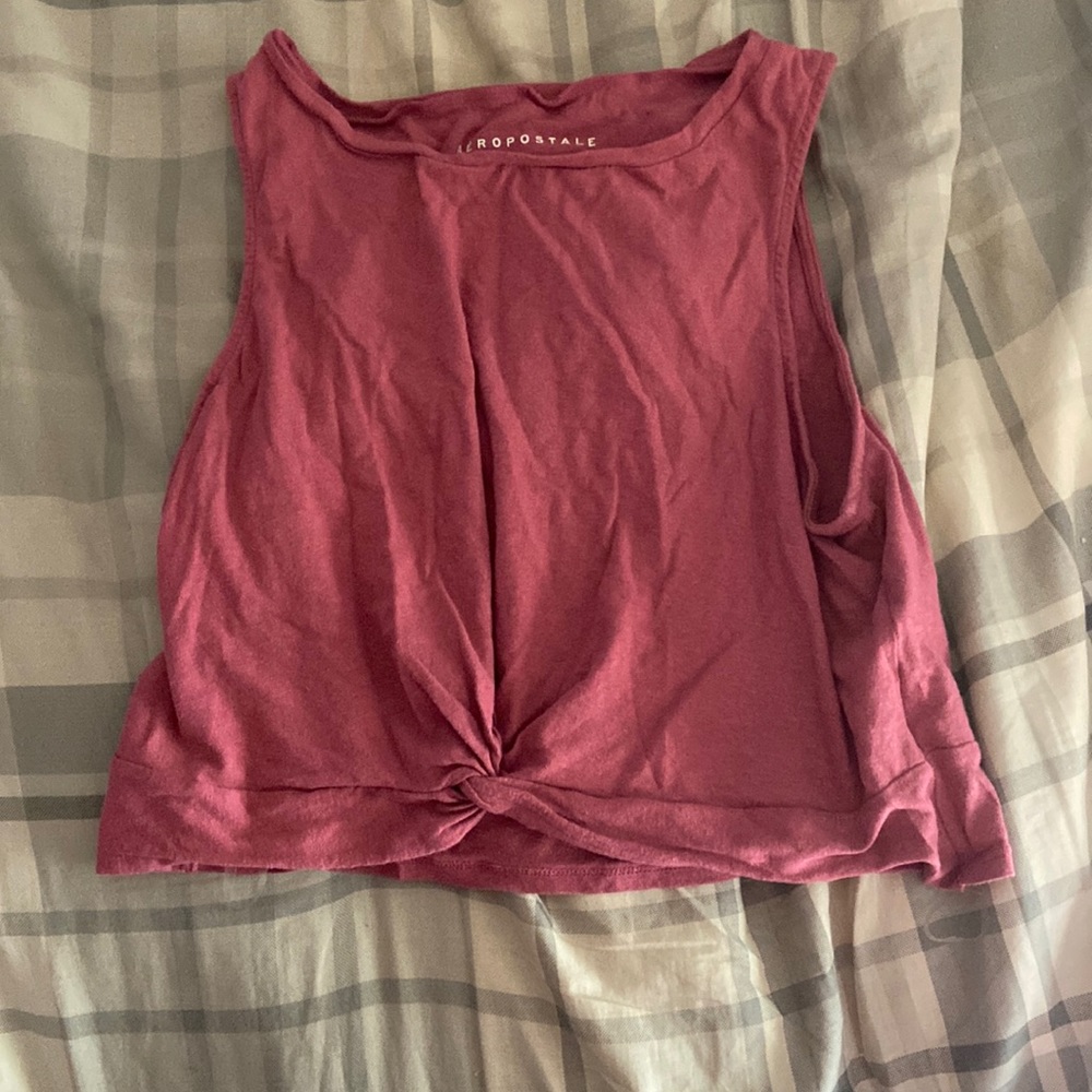 cropped tank w tie from Aeropostale